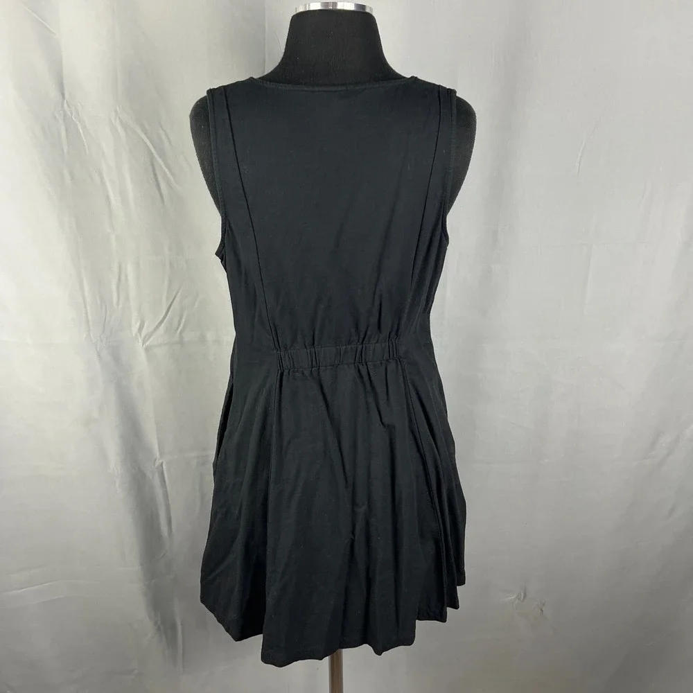 A New Day Fit & Flare Dress Womens 10 Black Side Zip Fitted Bodice Sleeveless